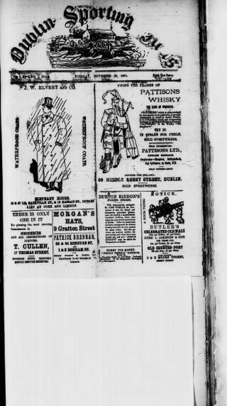 cover page of Dublin Sporting News published on November 30, 1897