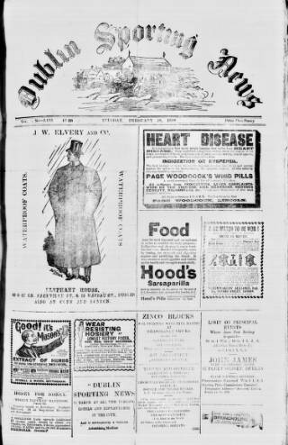 cover page of Dublin Sporting News published on February 28, 1899