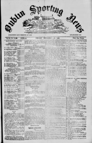 cover page of Dublin Sporting News published on November 15, 1901