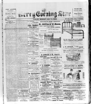 cover page of Kerry Evening Star published on July 6, 1903
