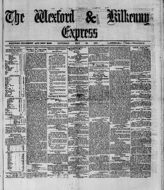 cover page of Wexford and Kilkenny Express published on May 29, 1886