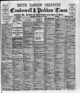 cover page of South London Observer published on November 30, 1910