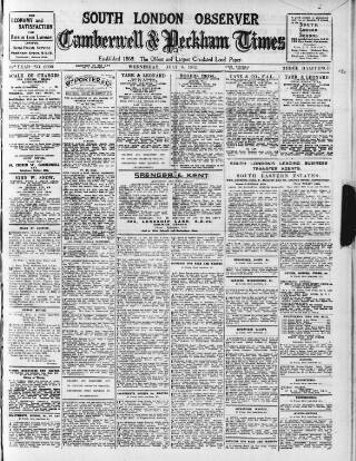 cover page of South London Observer published on July 6, 1932