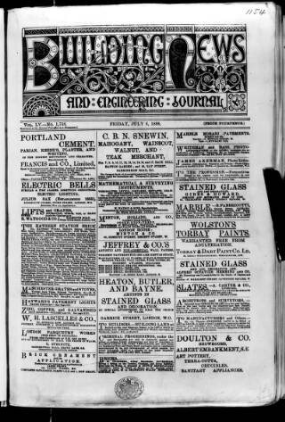 cover page of Building News published on July 6, 1888