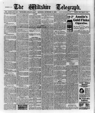 cover page of Wiltshire Telegraph published on September 18, 1915