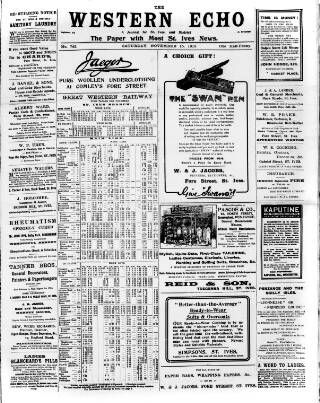 cover page of Western Echo published on November 15, 1913