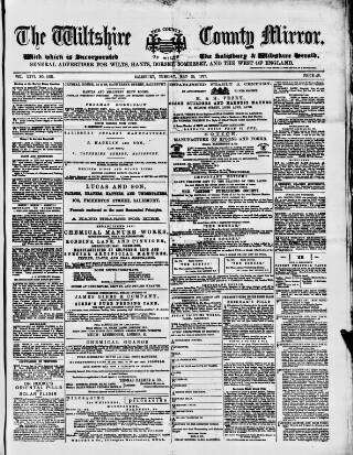 cover page of Wiltshire County Mirror published on May 29, 1877