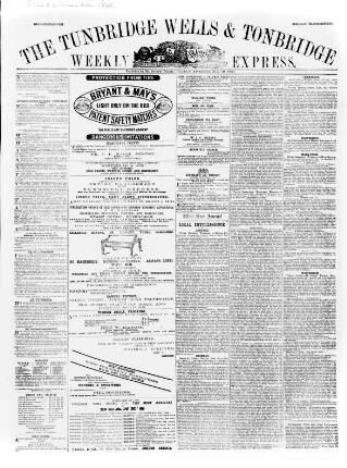 cover page of Tunbridge Wells Weekly Express published on November 30, 1869