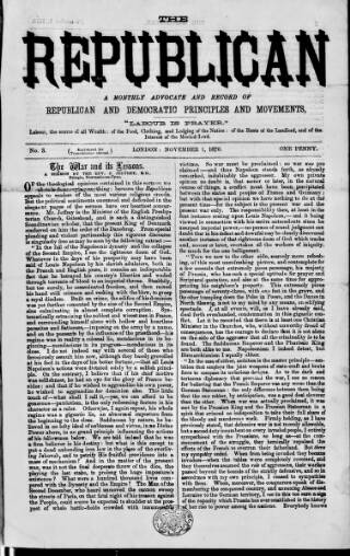 cover page of Republican published on November 1, 1870