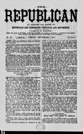 cover page of Republican published on September 1, 1871