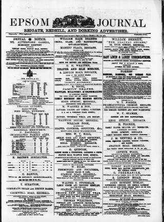 cover page of Epsom Journal published on May 29, 1877