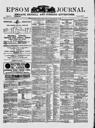 cover page of Epsom Journal published on February 28, 1888