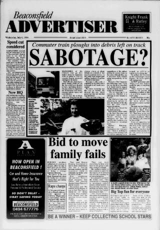 cover page of Beaconsfield Advertiser published on July 6, 1994