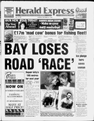 cover page of Torbay Express and South Devon Echo published on December 30, 1996