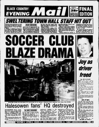 cover page of Sandwell Evening Mail published on September 18, 1996