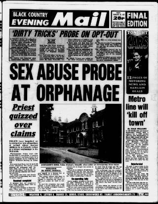 cover page of Sandwell Evening Mail published on February 28, 1997