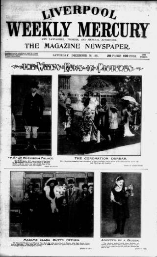 cover page of Liverpool Weekly Mercury published on December 30, 1911