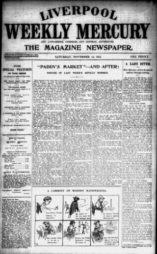 cover page of Liverpool Weekly Mercury published on November 15, 1913