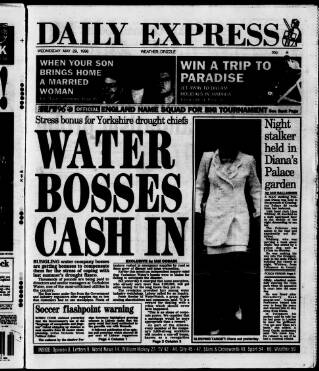 cover page of Daily Express published on May 29, 1996