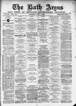 cover page of Bath Argus published on July 6, 1889
