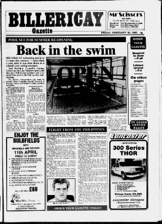 cover page of Billericay Gazette published on February 28, 1986