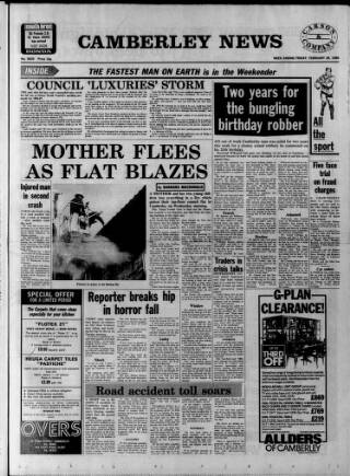 cover page of Camberley News published on February 28, 1986