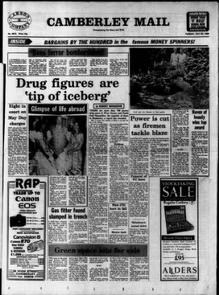 cover page of Camberley News published on July 26, 1988