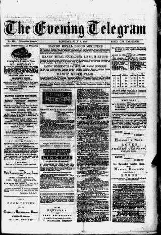 cover page of Evening Express Telegram (Cheltenham) published on July 6, 1878