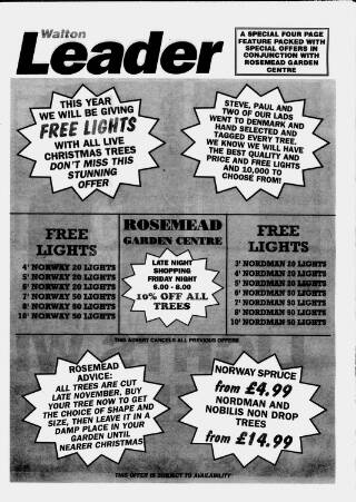 cover page of Chertsey & Addlestone Leader published on November 30, 1995