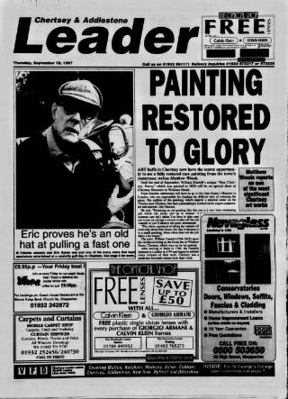 cover page of Chertsey & Addlestone Leader published on September 18, 1997
