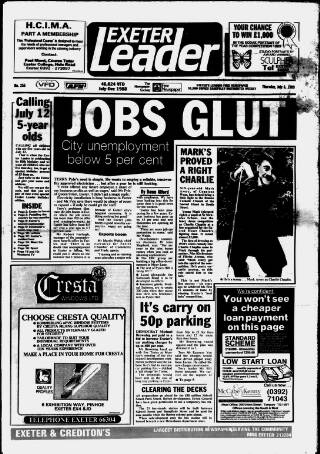 cover page of Exeter Leader published on July 6, 1989