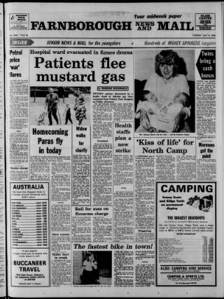 cover page of Farnborough News published on July 6, 1982