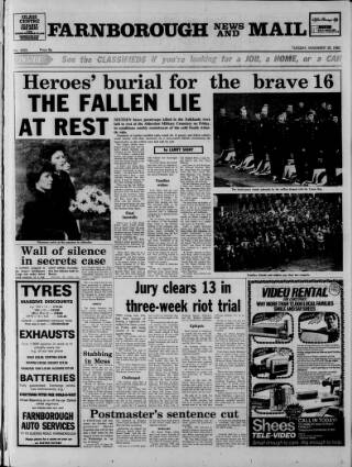 cover page of Farnborough News published on November 30, 1982