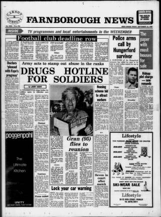 cover page of Farnborough News published on September 18, 1987