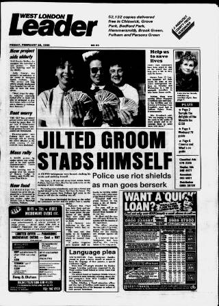 cover page of Hammersmith & Chiswick Leader published on February 28, 1986