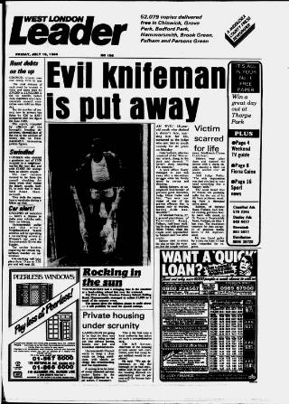 cover page of Hammersmith & Chiswick Leader published on July 18, 1986