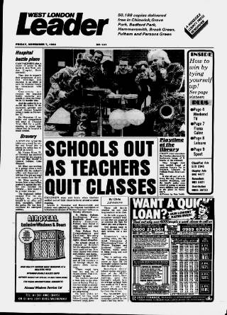 cover page of Hammersmith & Chiswick Leader published on November 7, 1986