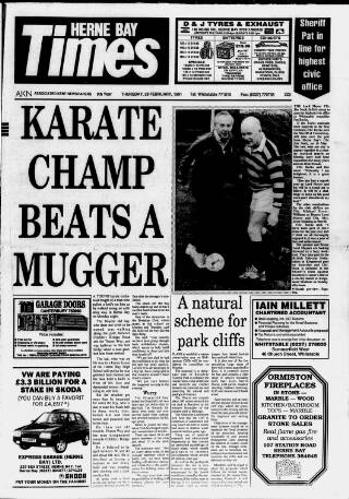 cover page of Herne Bay Times published on February 28, 1991