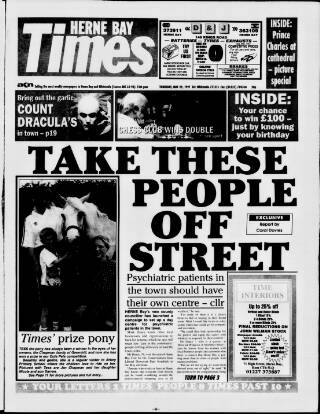 cover page of Herne Bay Times published on May 29, 1997