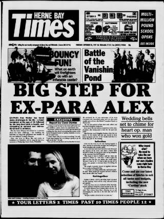 cover page of Herne Bay Times published on September 18, 1997