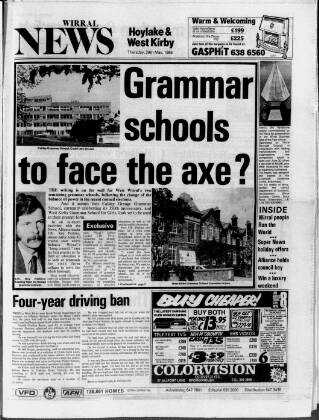 cover page of Hoylake & West Kirby News published on May 29, 1986