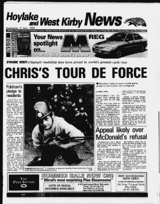 cover page of Hoylake & West Kirby News published on July 6, 1994