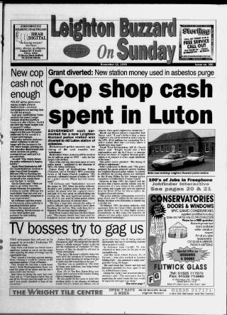 cover page of Leighton Buzzard on Sunday published on December 12, 1999