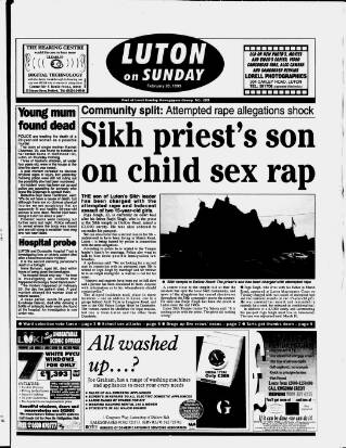 cover page of Luton on Sunday published on February 28, 1999