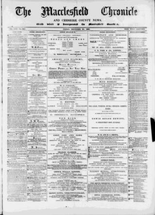cover page of Macclesfield Chronicle and Cheshire County News published on December 20, 1889