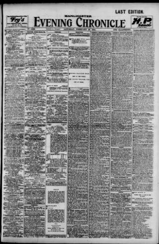 cover page of Manchester Evening Chronicle published on February 28, 1914