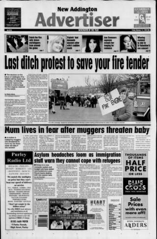 cover page of New Addington Advertiser published on February 12, 1999