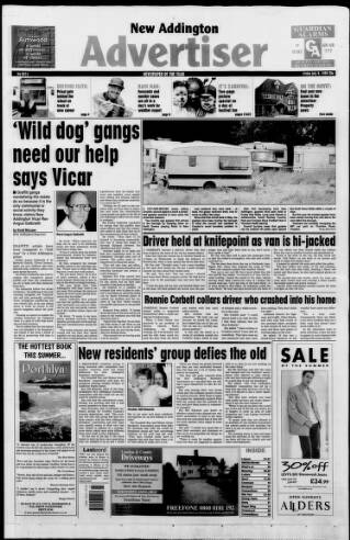 cover page of New Addington Advertiser published on July 9, 1999