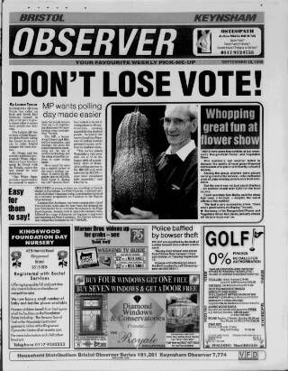cover page of New Observer (Bristol) published on September 18, 1998