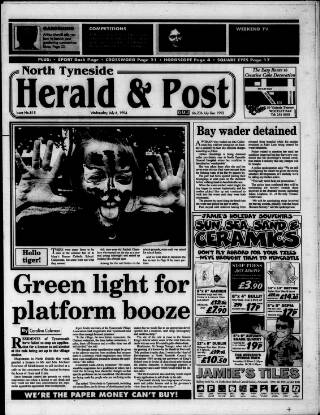 cover page of North Tyneside Herald & Post published on July 6, 1994